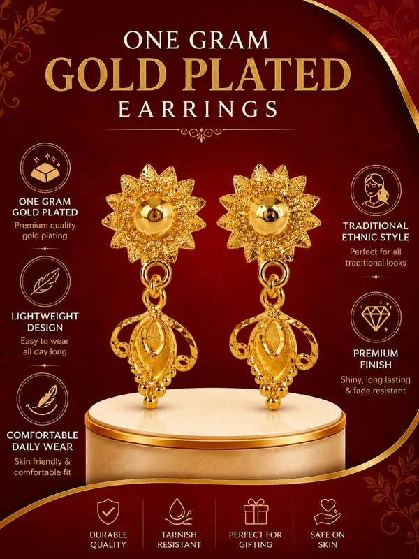 One_Gram_Gold_Plated_Traditional_Floral_Drop_Earrings