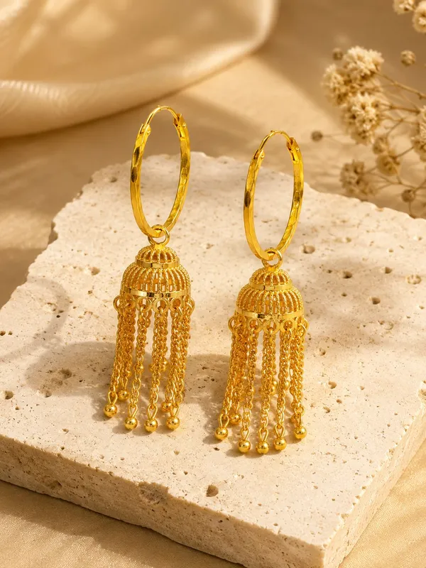 One_Gram_Gold_Plated_Traditional_Jhumki_Earrings_with_Chain_Tassels__Attractive_Product_Name