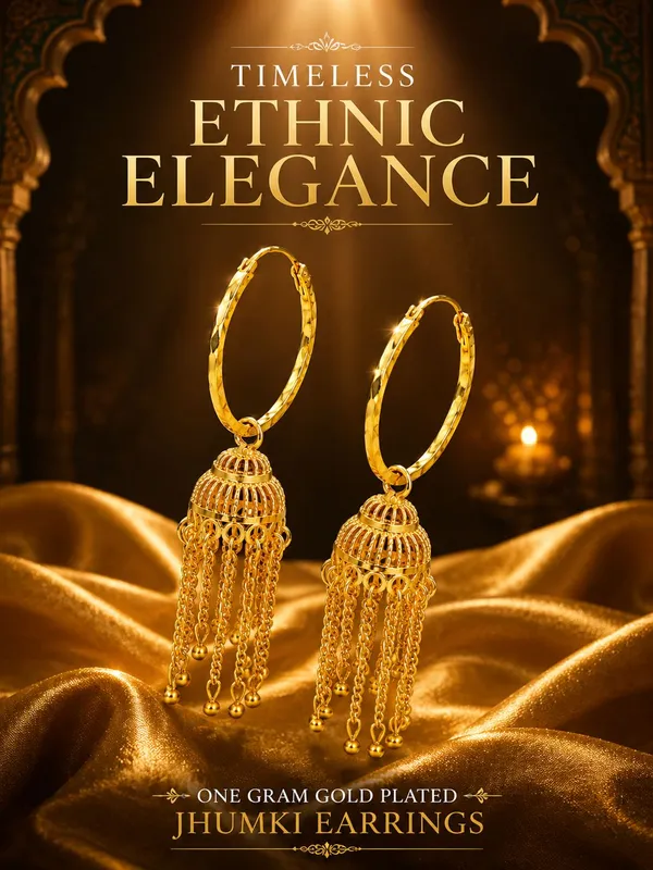 One_Gram_Gold_Plated_Traditional_Jhumki_Earrings_with_Chain_Tassels__Attractive_Product_Name