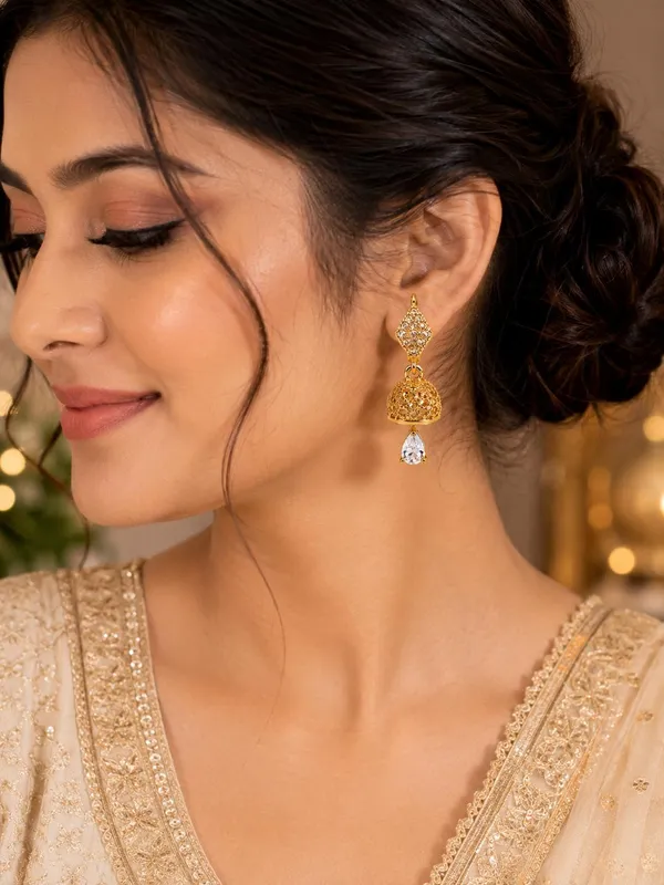 One_Gram_Gold_Plated_Traditional_Jhumki_Earrings_with_Crystal_Drop