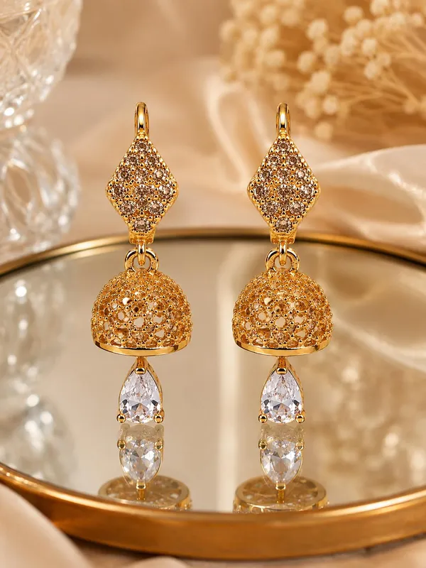 One_Gram_Gold_Plated_Traditional_Jhumki_Earrings_with_Crystal_Drop