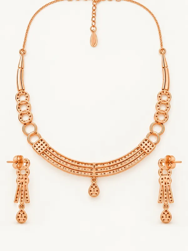One_Gram_Rose_Gold_Necklace_Set_with_Matching_Earrings