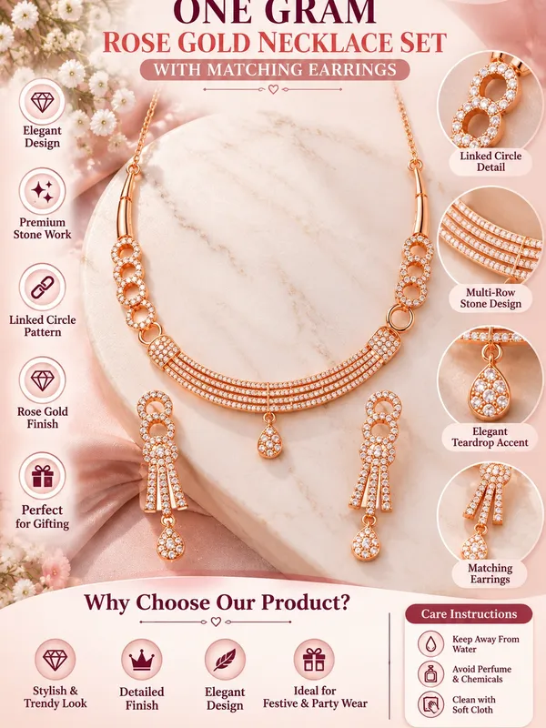 One_Gram_Rose_Gold_Necklace_Set_with_Matching_Earrings
