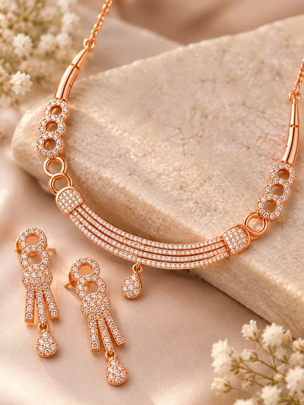 One_Gram_Rose_Gold_Necklace_Set_with_Matching_Earrings