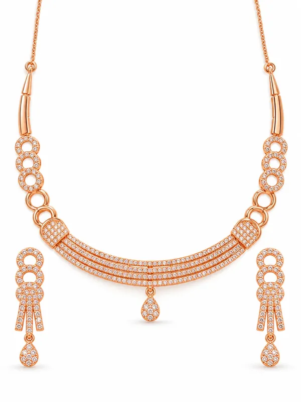 One_Gram_Rose_Gold_Necklace_Set_with_Matching_Earrings
