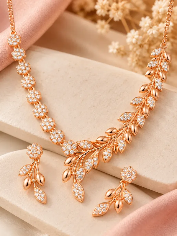 One_Gram_Rose_Gold_Necklace_Set_with_Pairing_Earrings