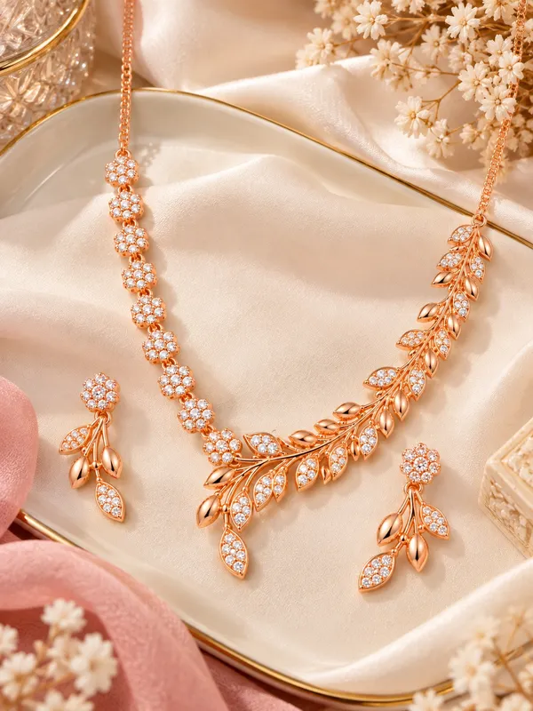 One_Gram_Rose_Gold_Necklace_Set_with_Pairing_Earrings
