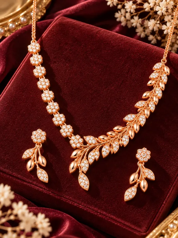 One_Gram_Rose_Gold_Necklace_Set_with_Pairing_Earrings