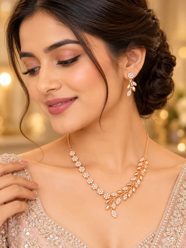 One_Gram_Rose_Gold_Necklace_Set_with_Pairing_Earrings