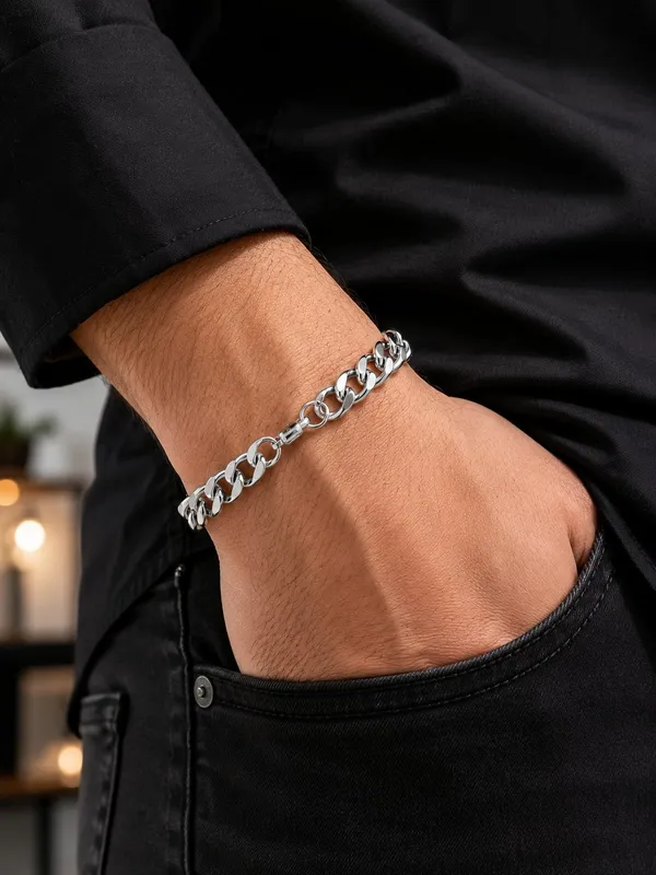 Men's_Curb_Chain_Bracelet,_Platinum_Plated_Silver_Finish,_8mm_Heavy_Link_Chain,_8.5_Inch