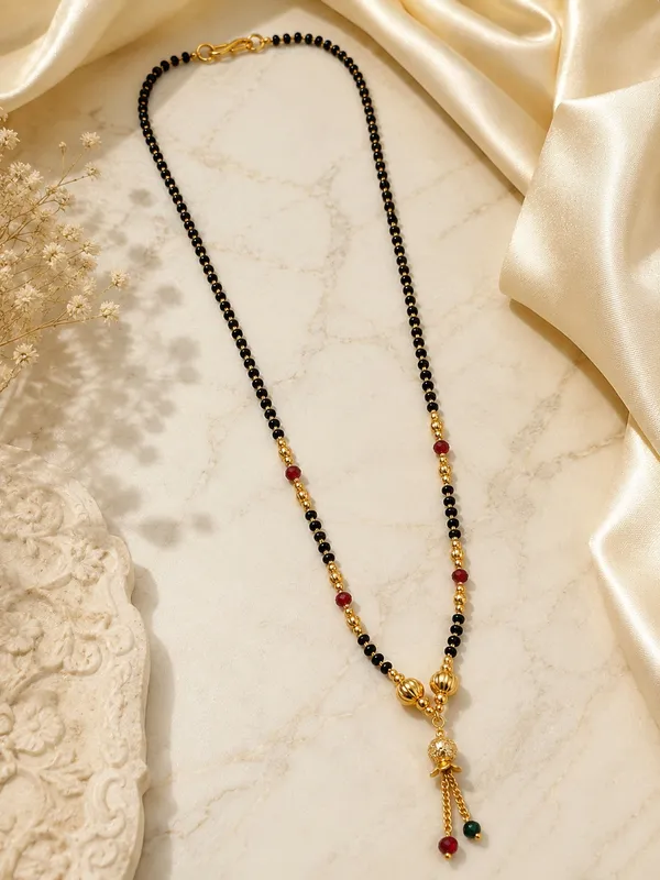 Premium_1_GM_Gold_Plated_Black_Bead_Mangalsutra_with_Maroon_Crystal_Beads_&_Designer_Tassel_Pendant