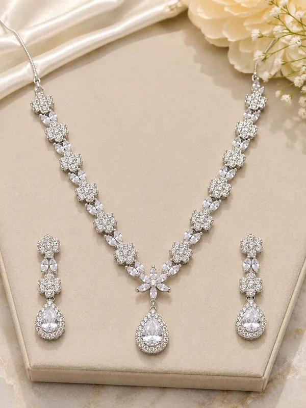 Premium_American_Diamond_Floral_Necklace_Set_with_Matching_Earrings