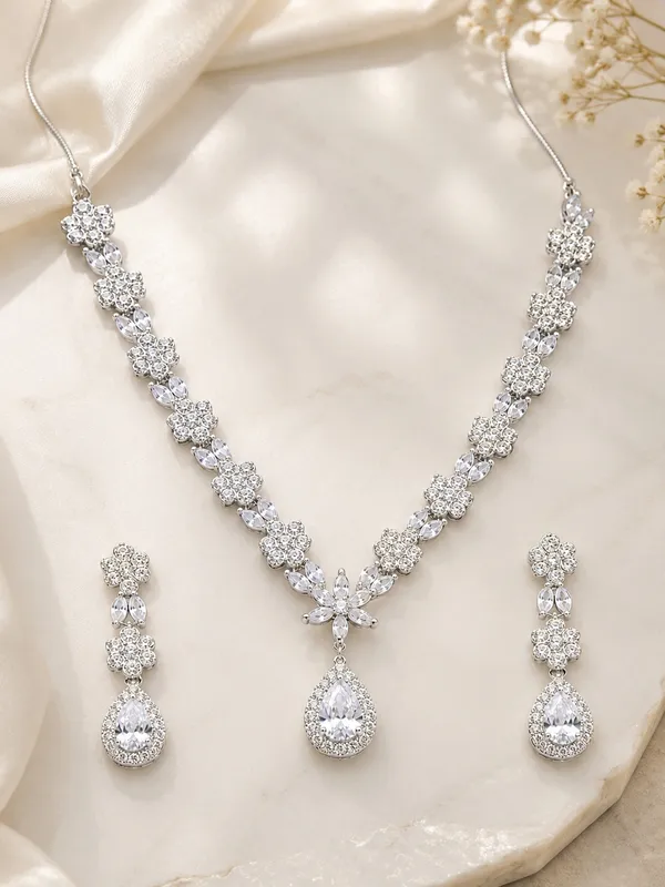 Premium_American_Diamond_Floral_Necklace_Set_with_Matching_Earrings