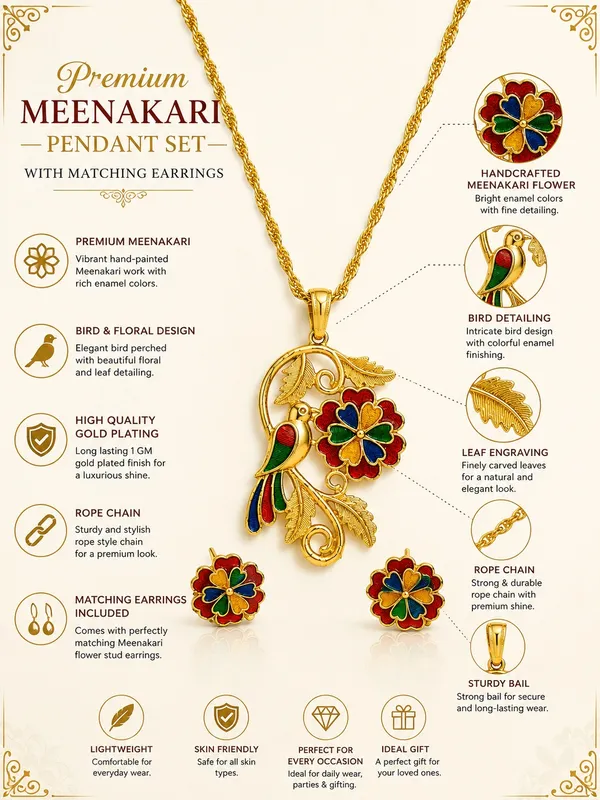 Premium_Meenakari_Bird_&_Floral_Pendant_Set_with_Matching_Earrings