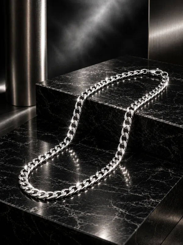 Premium_Silver_Finish_Curb_Link_Chain_for_Men_–_20_Inch_Interlocking_Chain_Necklace