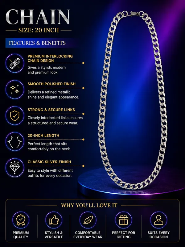 Premium_Silver_Finish_Interlocking_Curb_Chain_for_Men_–_20_Inch_Stylish_Link_Necklace