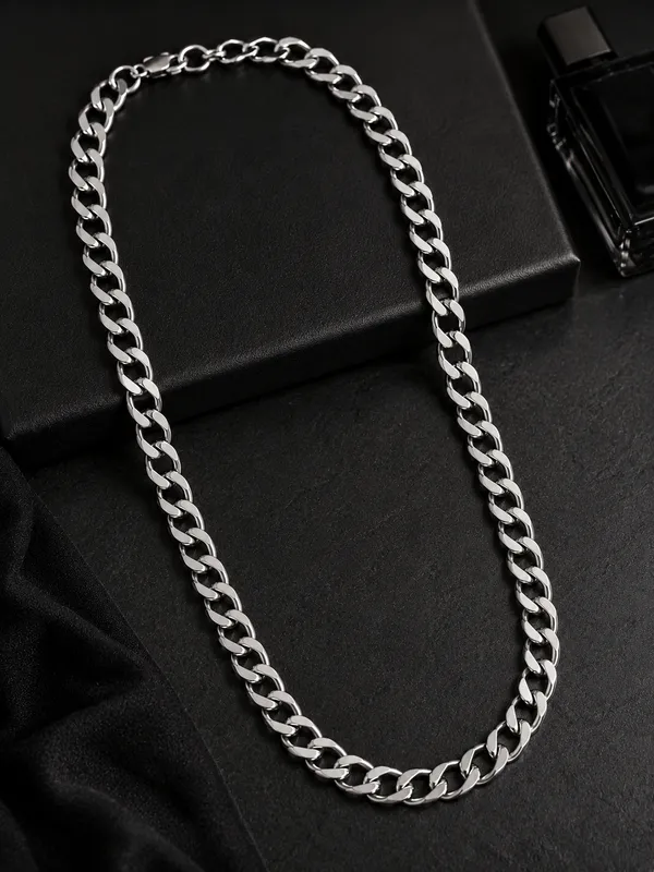 Premium_Silver_Tone_Curb_Link_Chain_for_Men_–_20_Inch_Classic_Fashion_Chain_Necklace