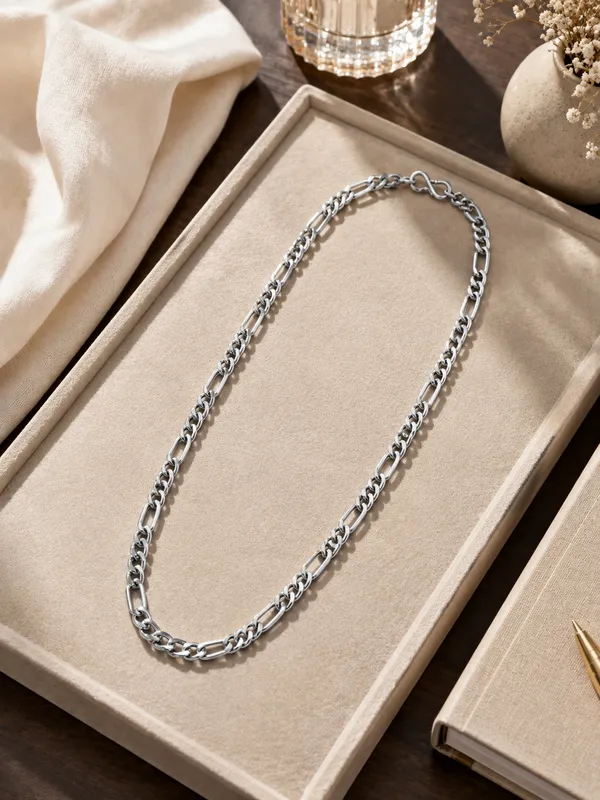 Premium_Silver_Tone_Interlinked_Link_Chain_for_Men_&_Women_–_20_Inch_Chain_with_S_Hook_Closure