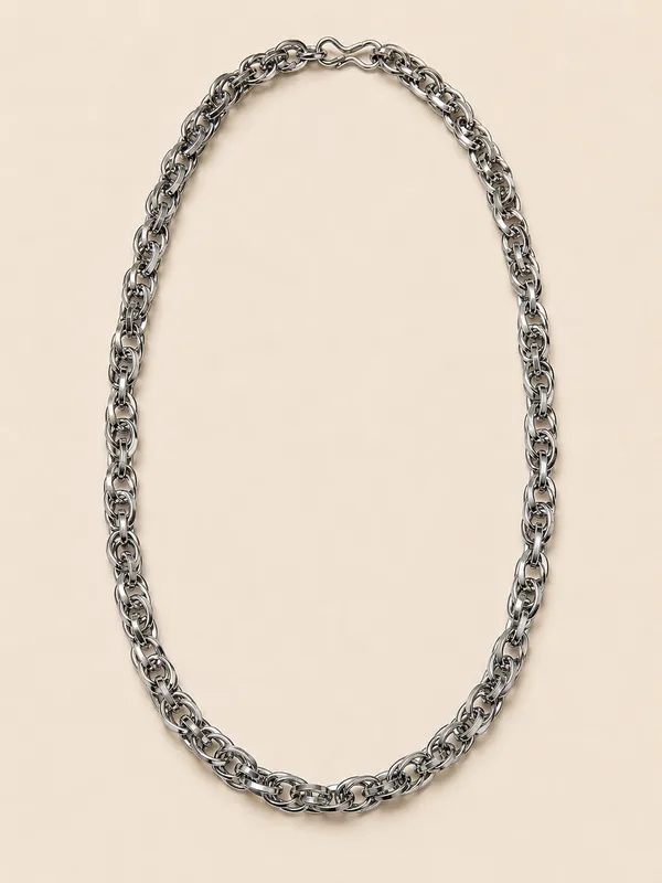 Premium_Silver_Tone_Interlocking_Link_Chain_for_Men_–_20_Inch_Polished_Statement_Necklace