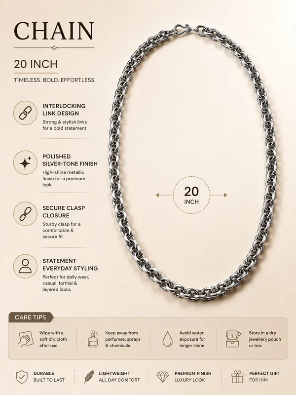 Premium_Silver_Tone_Interlocking_Link_Chain_for_Men_–_20_Inch_Polished_Statement_Necklace