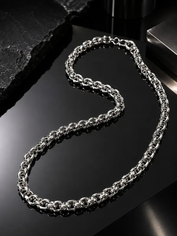 Premium_Silver_Tone_Interlocking_Link_Chain_for_Men_–_20_Inch_Polished_Statement_Necklace