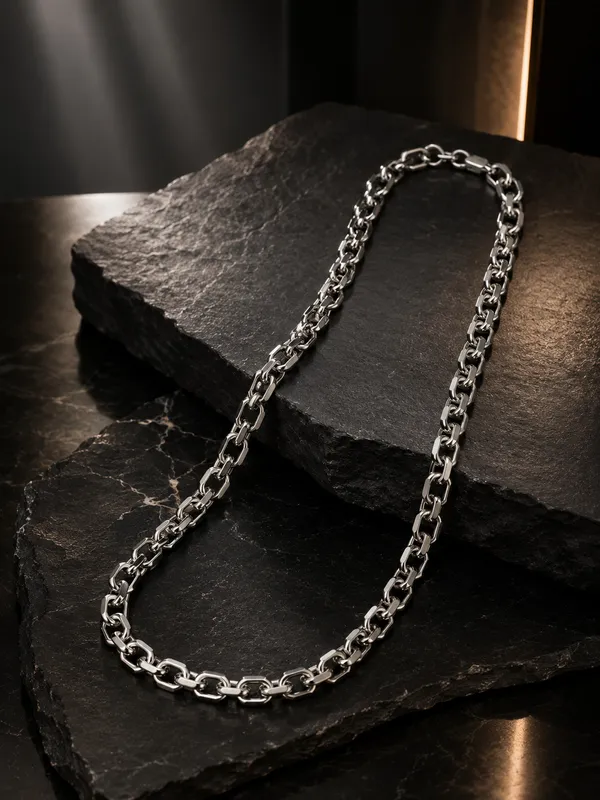 Premium_Silver_Tone_Interlocking_Link_Chain_for_Men_&_Women_–_20_Inch_Classic_Chain_Necklace