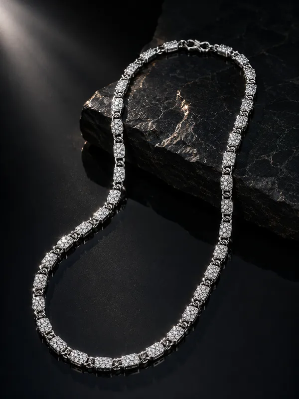 Premium_Silver_Tone_Link_Chain_with_Sparkling_Stone_Detailing_–_20_Inch_Necklace_for_Women