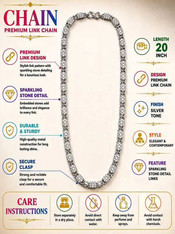 Premium_Silver_Tone_Link_Chain_with_Sparkling_Stone_Detailing_–_20_Inch_Necklace_for_Women