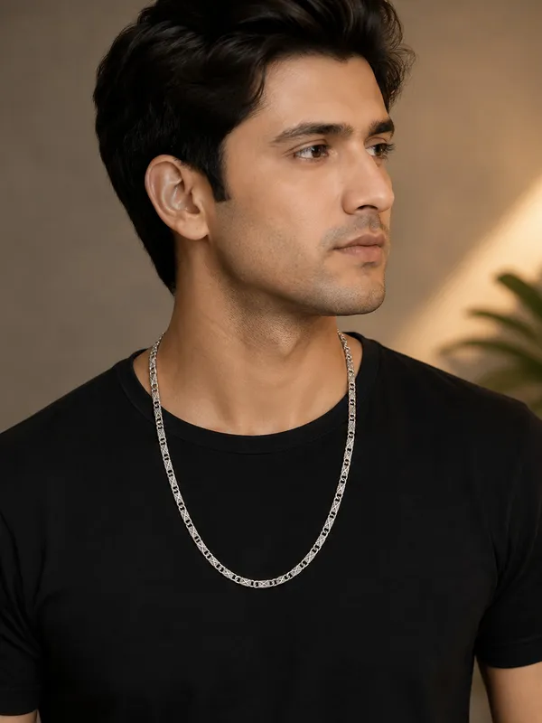 Premium_Silver_Tone_X_Pattern_Link_Chain_for_Men_&_Women_–_20_Inch_Textured_Chain_with_Lobster_Clasp