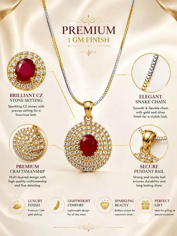 Red_AD_Stone_Gold_Plated_Pendant_CHAIN_SET