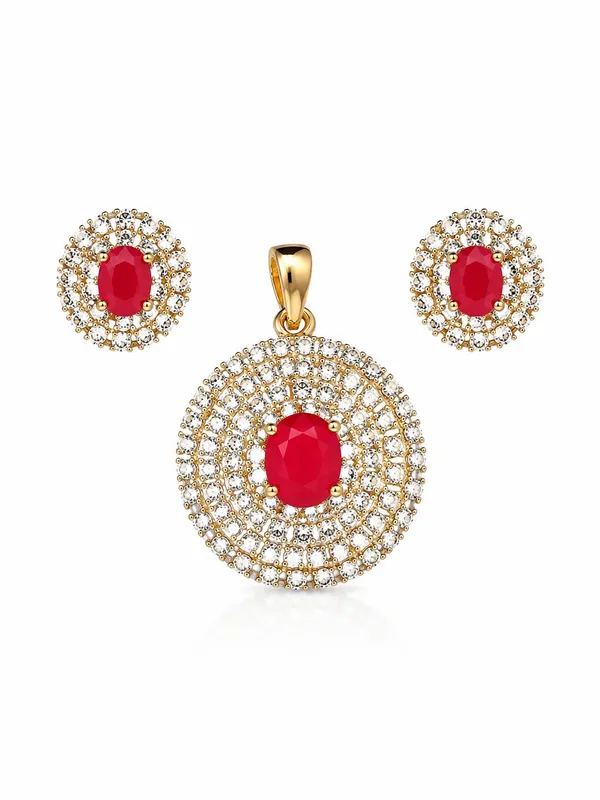 Red_AD_Stone_Gold_Plated_Pendant_&_Earrings_Set