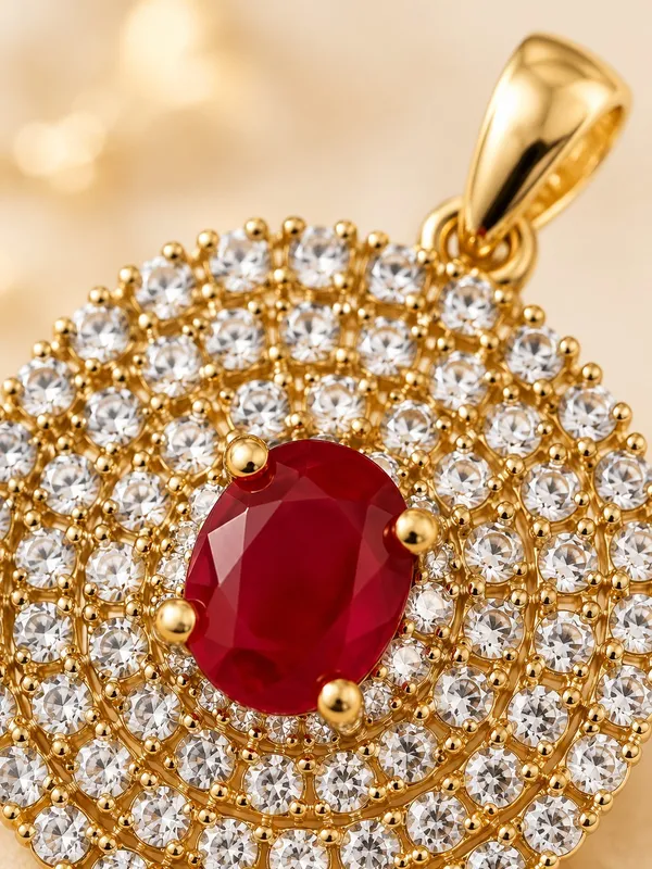 Red_AD_Stone_Gold_Plated_Pendant_&_Earrings_Set