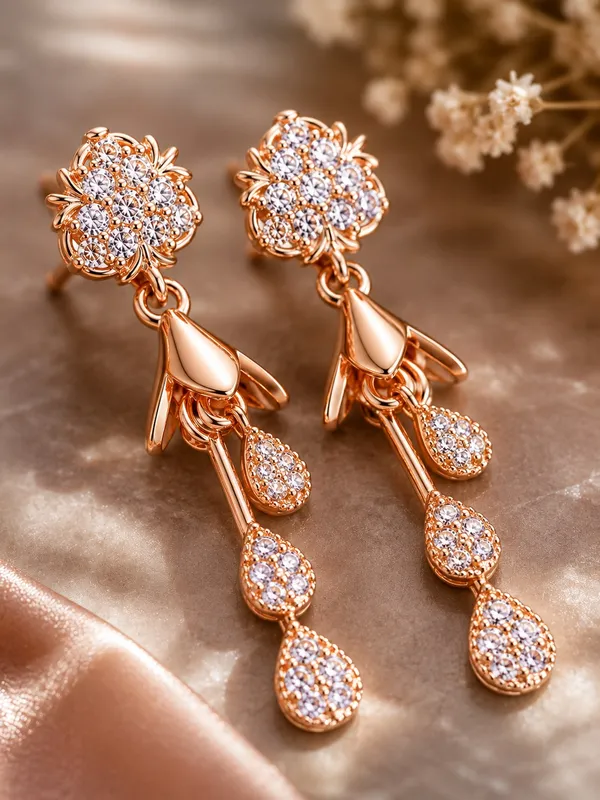Rose_Gold_AD_Floral_Drop_Earrings