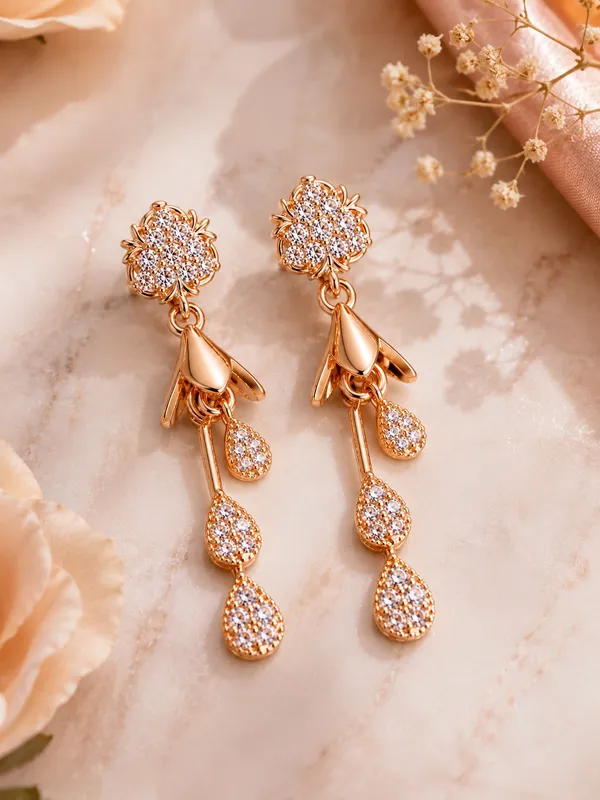 Rose_Gold_AD_Floral_Drop_Earrings
