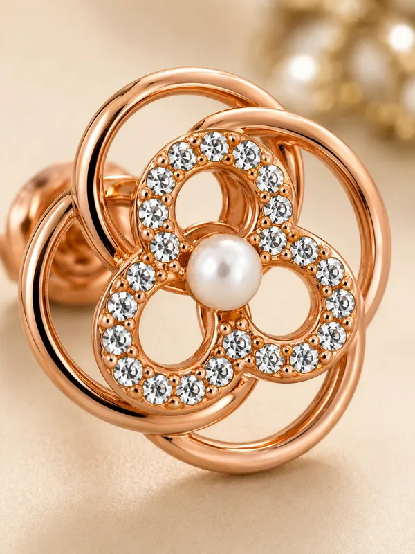 Rose_Gold_Floral_Pearl_&_AD_Stone_Stud_Earrings