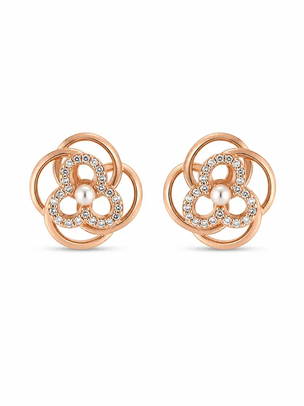 Rose_Gold_Floral_Pearl_&_AD_Stone_Stud_Earrings