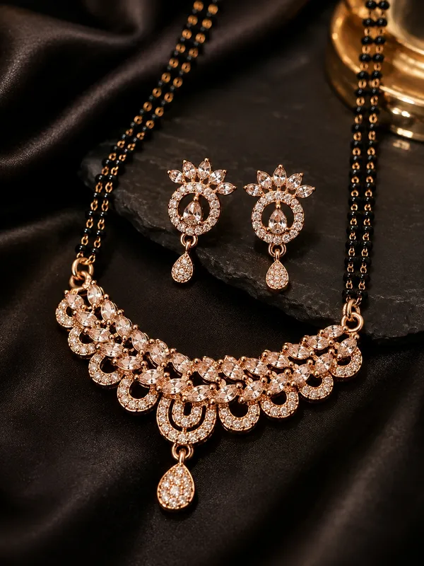 Rose_Gold_Plated_30_Inch_2-Line_Black_Beaded_Floral_Necklace_Set_with_Matching_Earrings_for_Women