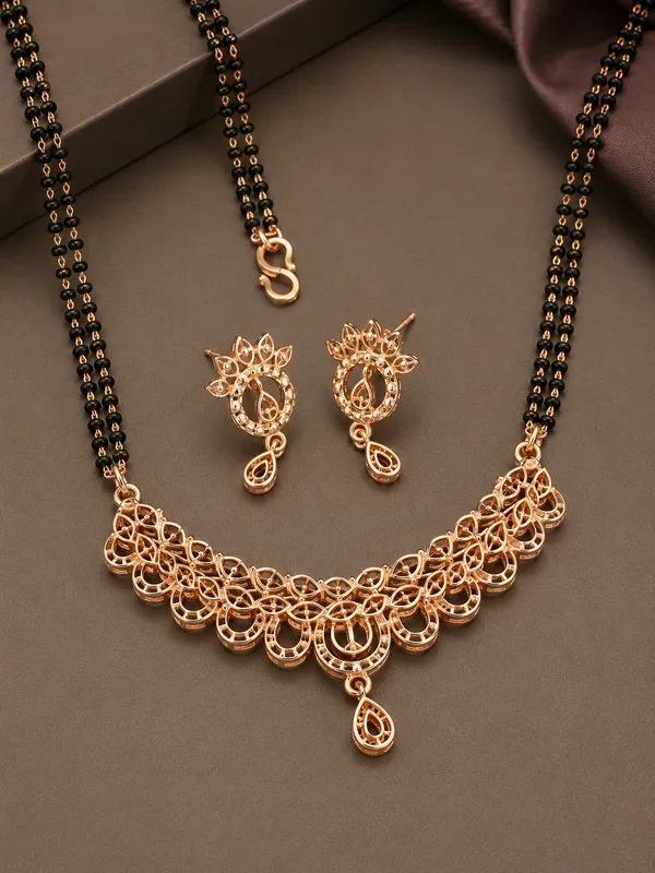 Rose_Gold_Plated_30_Inch_2-Line_Black_Beaded_Floral_Necklace_Set_with_Matching_Earrings_for_Women