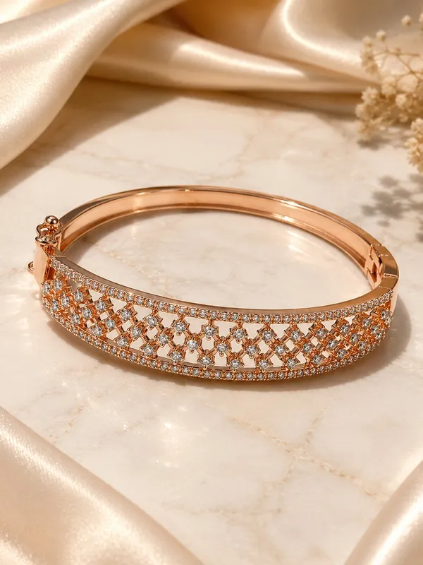 Rose_Gold_Plated_AD_Bracelet_for_Women_–_Sparkling_AD_Stone_Bracelet,_Elegant_Openwork_Design_Free_Size_Fashion_Jewellery_for_Women