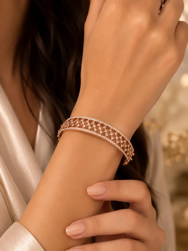 Rose_Gold_Plated_AD_Bracelet_for_Women_–_Sparkling_AD_Stone_Bracelet,_Elegant_Openwork_Design_Free_Size_Fashion_Jewellery_for_Women