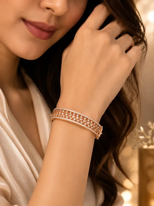 Rose_Gold_Plated_AD_Bracelet_for_Women_–_Sparkling_AD_Stone_Bracelet,_Elegant_Openwork_Design_Free_Size_Fashion_Jewellery_for_Women
