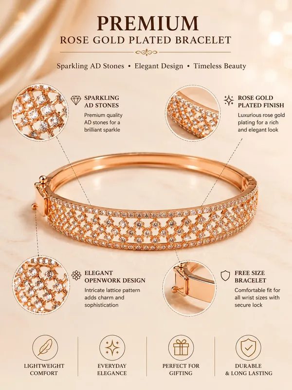 Rose_Gold_Plated_AD_Bracelet_for_Women_–_Sparkling_AD_Stone_Bracelet,_Elegant_Openwork_Design_Free_Size_Fashion_Jewellery_for_Women