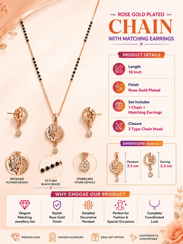 Rose_Gold_Plated_Black_Beaded_Necklace_Set_with_Matching_Earrings