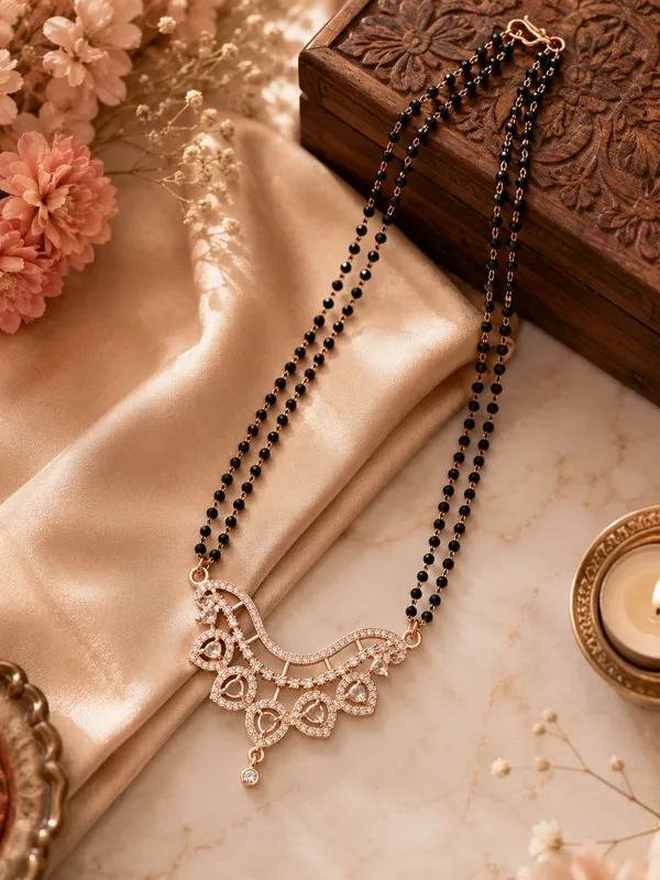 Rose_Gold_Plated_Double_Line_Black_Beaded_Chain_with_AD_Locket,_30_Inch_Mangalsutra_Necklace_for_Women