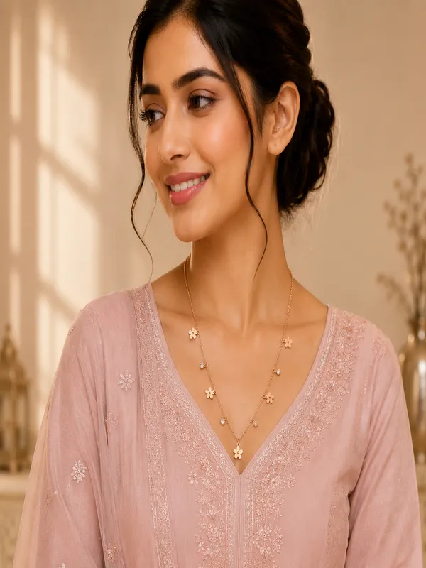 Rose_Gold_Plated_Flower_Chain_18_Inch_with_S-Type_Hook
