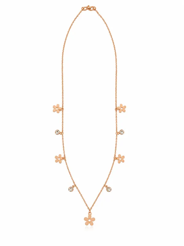 Rose_Gold_Plated_Flower_Chain_18_Inch_with_S-Type_Hook