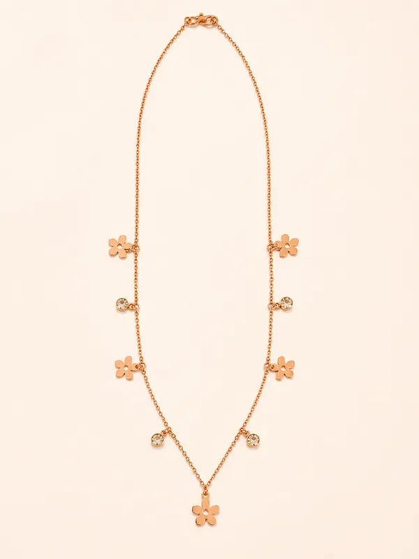 Rose_Gold_Plated_Flower_Chain_18_Inch_with_S-Type_Hook