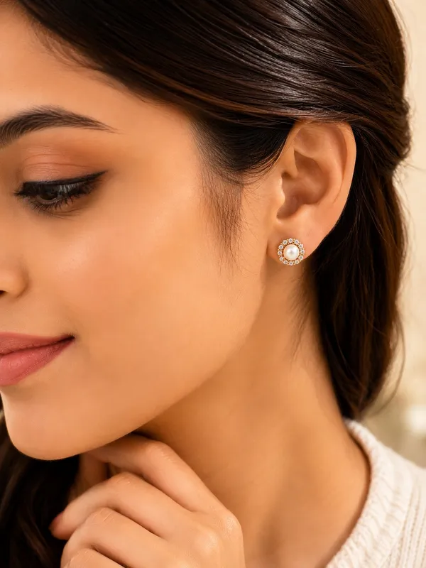 Rose_Gold_Plated_Pearl_Stud_Earrings_with_AD_Stones