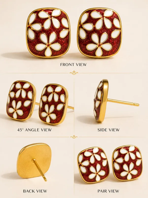 Ruby_Red_Meenakari_Floral_Square_Stud_Earrings