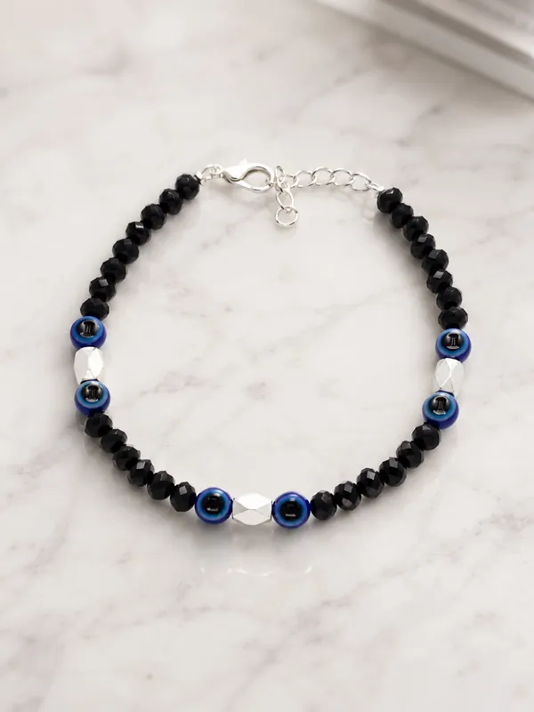 Silver_Plated_Black_Crystal_Evil_Eye_Bracelet_–_7.5_Inch